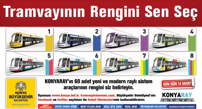 Konyalı Tramvayının Rengini Kendi Seçiyor