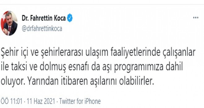 Aşı Ulaşımcıya Anca Ulaştı