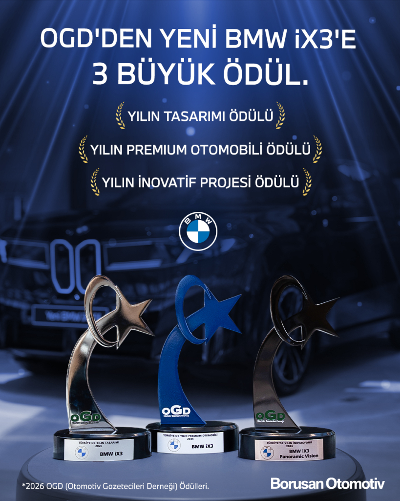 Yeni BMW iX3, OGD’nin “Türkiye’de Yılın Otomobili” Yarışmasına 3 Ödülle Damga Vurdu 