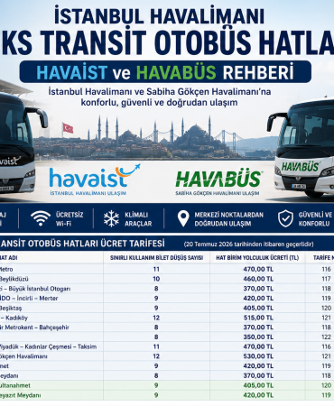 Havalimanı Lüks Transit Otobüs Hatları Ücret Tarifesi | HAVAİST ve HAVABÜS Güncel Rehberi